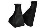 FITS FORD FOCUS MK1 1998-2004 GAITERS SET BLACK LEATHER DOUBLE STITCH