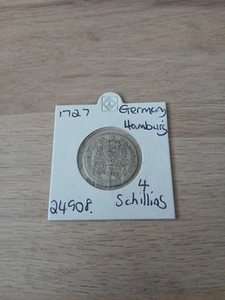 1727 Germany Hamburg 4 Schilling Silver Coin (24908) - Picture 1 of 3