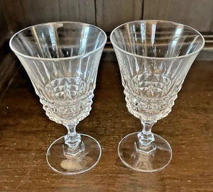 Copa de vino W.M Dalton 5 3/8" vintage elegante copa corte francés 24% cristal de plomo - Imagen 1 de 4