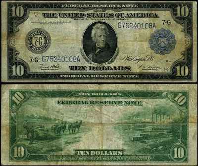 FR. 931 A $10 1914 Federal Reserve Note Chicago Fine - Image 1 of 3