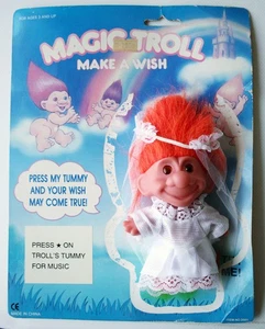 RARE VINTAGE 90's MAGIC TROLL BRIDE FIGURE ORANGE HAIR FIGURE NEW ! - Picture 1 of 9