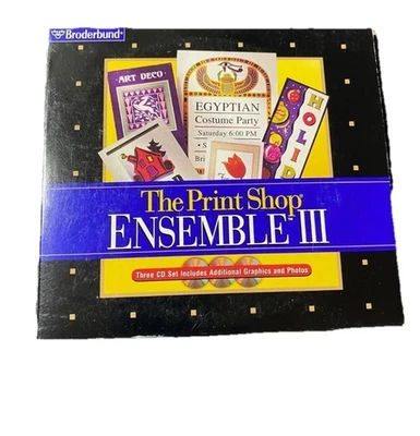 Broderbund The Print Shop Ensemble III 3CDs Foto 1 de 4