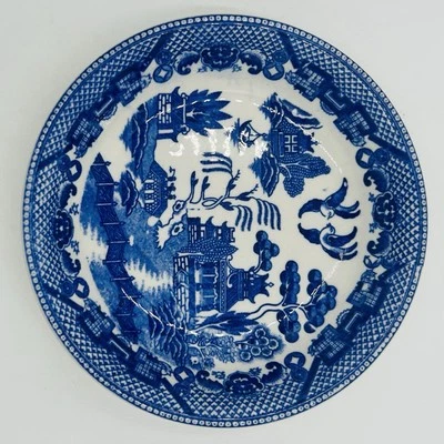 Tazón de sopa de cereal vintage japonés de sauce azul de 7,5" marcado Japón Foto 1 de 4