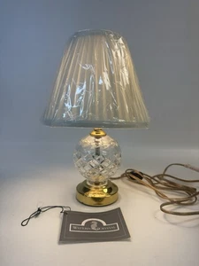 Waterford Fine Cut Crystal Globe 12" Table Lamp, Brass Base w Orig Shade & Card - Picture 1 of 19