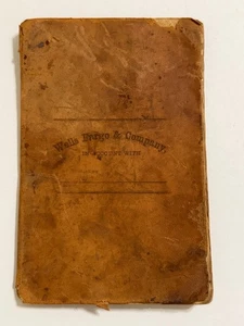 1896 Leather Wells Fargo & Company Bank 'In Account With' Leather Book -recipes - Picture 1 of 9