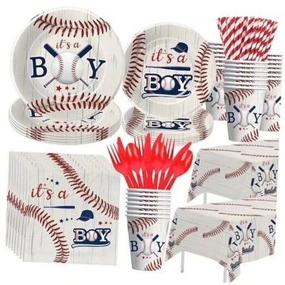 Suhelkit Baseball Baby Shower Decorations Tableware - It's A Boy Baseball Bab... - Image 1 of 4