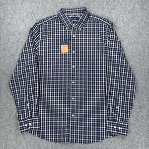 Camisa ajustada Charles Tyrwhitt para hombre L azul marino a cuadros no planchado algodón elástico popelina - Imagen 1 de 9