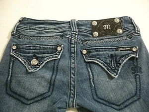 MISS ME Denim Damen Jeans Strass Stretchbar Low Rise Skinny Blau 25 - Bild 1 von 10