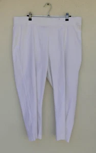 BELLE CURVE White Stretch Capri PANTS Size Aus 16 Cropped Elastic Waist Target - Picture 1 of 5