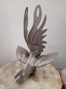 Silver Metal Cockerel,Rooster Figurine , Ornament Home Decor Pre Loved - Picture 1 of 16