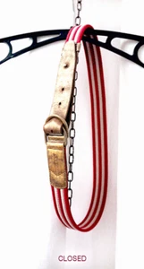 CLOSED Design Gürtel Rips & Leder-Gürtel Sommergürtel matt-gold rot offwhite - Bild 1 von 7