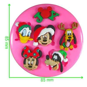Molde de silicona de Mickey y Minnie de personajes navideños de Disney por Fairie Blessings - Imagen 1 de 6