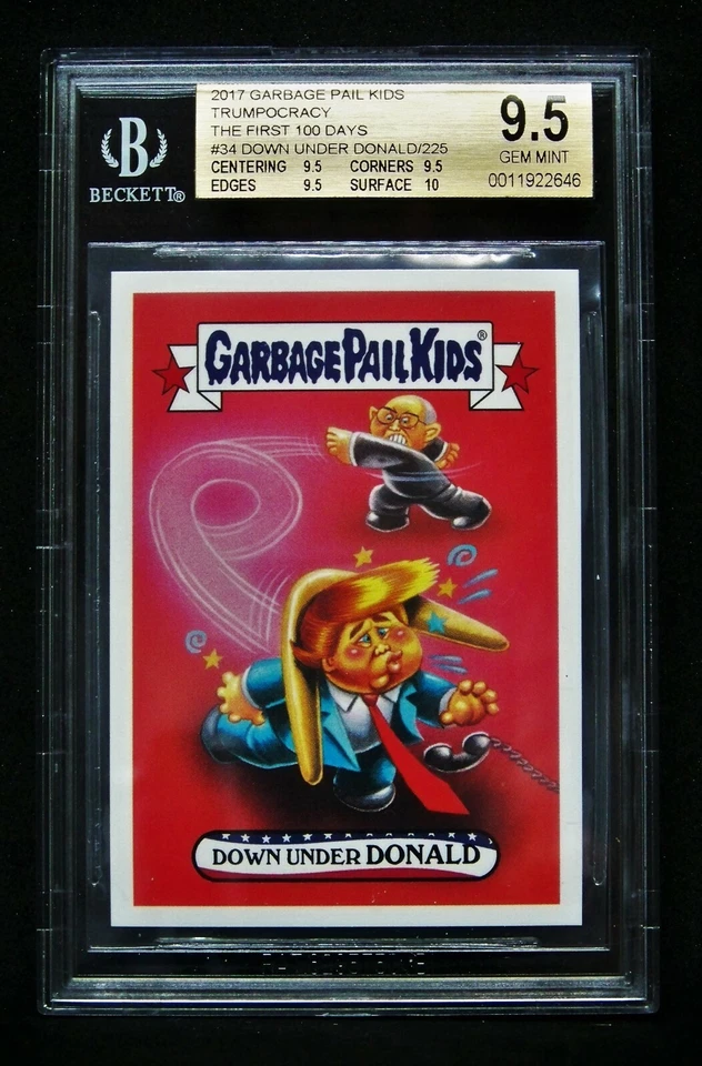 GPK 2017 Trumpocracy The First 100 Days #34 Down Under DONALD, trump BGS 9.5 GEM - Image 1 of 2