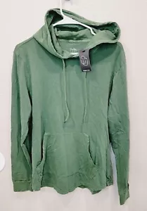 Original Use Herren S dunkel Blattgrün Langarm Kapuzen Sweatshirt - T-Shirt - Bild 1 von 4