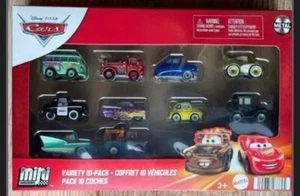 Disney Pixar Cars Mini Racers 10 Pack Gold Cruisin Lightning Red Lizzie Flo Fill - Picture 1 of 1