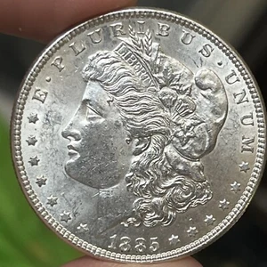 1885 GEM BU UNCIRCULATED MORGAN SILVER DOLLAR ( 139 ) YEAR OLD BEAUTY B11 - Picture 1 of 5