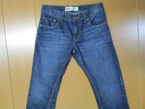 Levis 513 Pants Boys Jeans Size 12 Blue Denim Slim Fit Straight Regular 26 x 26 - Picture 1 of 8