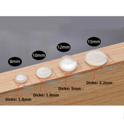Φ8/10/12/15mm Klar Selbstklebend Gummifüße Schublade Schrank Tür Stoßfänger Pads - Bild 1 von 4
