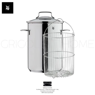 WMF - Asparagera ø cm 16 con coperchio e inserto cestello 07 9971 6380 - Immagine 1 di 4