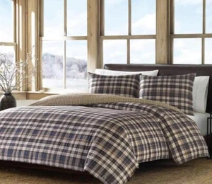 Eddie Bauer Full/Queen Duvet Cover Set with Shams Cotton Port Gamble Blue New - Picture 1 of 12