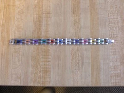 Men's Stainless Steel Multi color  Biker Chain Bracelet & Harley Photo Frame     — 第 1/4 张图片