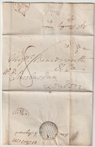 1799 V REGNARD LETTER EXETER TO BEARDSWORTH LONDON 'A' OUTSIDE RIM ARRIVAL L10 - Picture 1 of 4