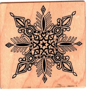 PSX ~ GEMUSTERTE SCHNEEFLOCKE ~ Holzstempel Winter Weihnachten - Bild 1 von 1