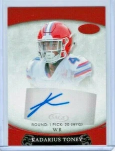 2021 SAGE Aspire Kadarius Toney Red Foil Auto Rookie RC - Picture 1 of 1