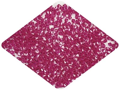 Czech Bicone Crystal Beads Fuchsia Preciosa hot pink Rondelle Diamond - Image 1 of 4