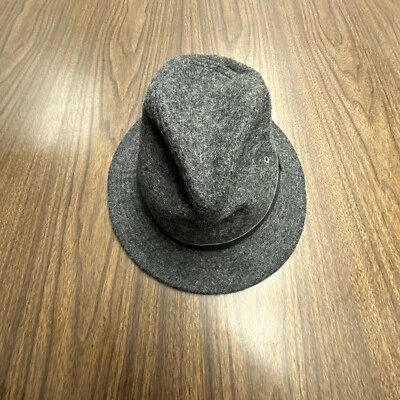 复古 WOOLRICH 商店帽子 Fedora 帽子 尺寸 M 灰色 羊毛 美国制造 — 第 1/4 张图片