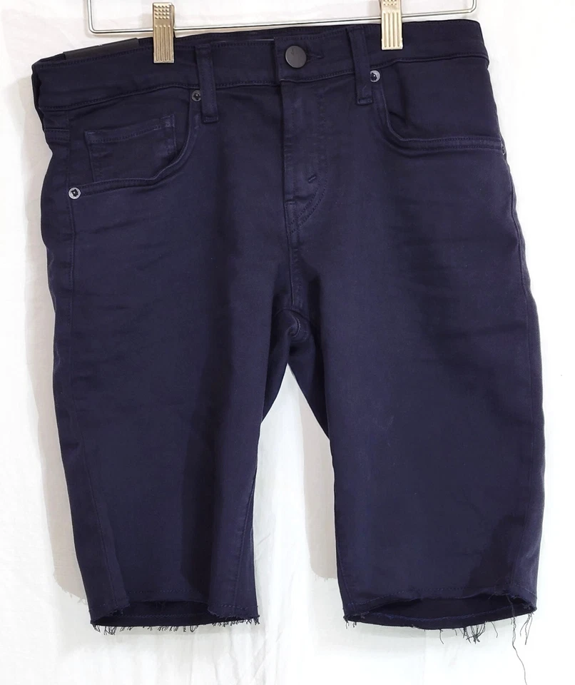 J 品牌短裤男式蓝色 Tyler Cut-off 修身版型 28 Terry Keckley 全新 — 第 1/4 张图片