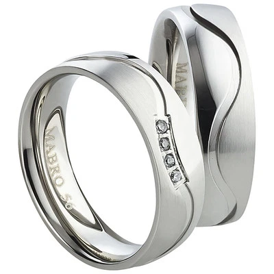 Ring Ehering Freundschafts- Partner- Verlobungsringe Edelstahl Silber + Gravur - Bild 1 von 4