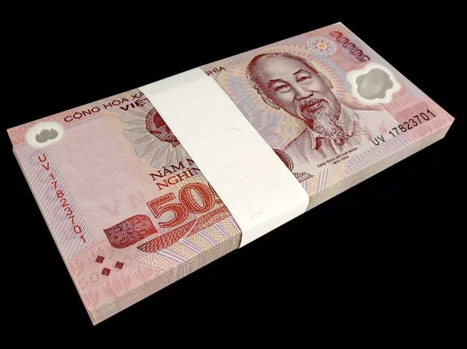Bundle 100 notes Vietnam 50000 Dong 2015-2021 Pick 121 Polymer UNC - GEM UNC - Image 1 of 1
