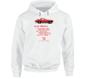 Felpa con cappuccio Corvette Babbo Natale 1965 lista dei desideri divertente regalo premium - Foto 1 di 4