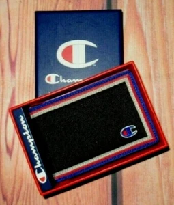 HERREN CHAMPION SCHWARZE DOPPELFALTGELDBÖRSE MIT ORIGINAL GESCHENKBOX - Bild 1 von 2