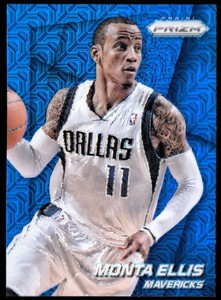 2014-15 Panini Prizm Prizms Blue Mojo Mavericks Basketball Card #138 Monta Ellis