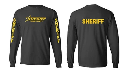 New Deputy Sheriff Logo Long Sleeve T-shirts Custom County Law Enforcement S-3XL - Image 1 of 3
