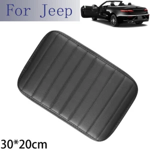 Faux Leather Car Cushion Lid Protector Accessorie Armrest Cover Black For JEEP - Picture 1 of 7