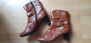 Damen Stiefelette Gr. 41 H cognacfarben Blockabsatz 6,5 cm - Bild 1 von 6