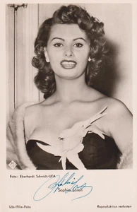 SOPHIA LOREN Original Autogramm signierte UFA Postkarte 50er Tintensignatur - Bild 1 von 2