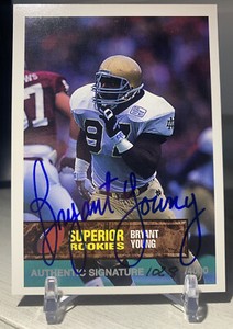 1994 Superior Rookies BRYANT YOUNG Autograph RC Notre Dame 49ers HOF #/4000