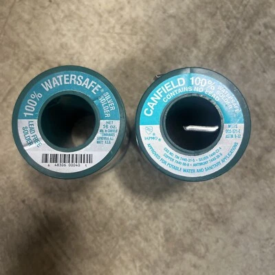 Carrete Canfield 100 % resistente al agua sin plomo 0,125 pulgadas de diámetro Lote de 2 soldaduras de plata, 2 lb Foto 1 de 2