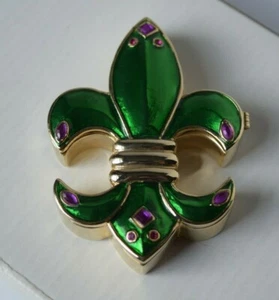 HERMOSA BARATIJA/JOYERO ESMALTE FLOR DE LIS - ¡¡UN HALLAZGO RARO!! MARDI GRAS - Imagen 1 de 5
