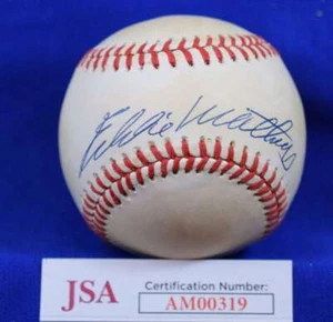 Eddie Mathews JSA COA Autograph National League Signed Baseball 5 - Picture 1 of 2