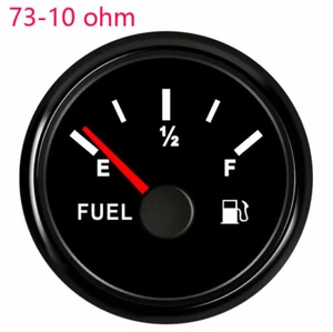 Black 52MM Fuel Level Gauge 73-10 ohms For Auto Truck Motorcycle Marine Red Led - Picture 1 of 7