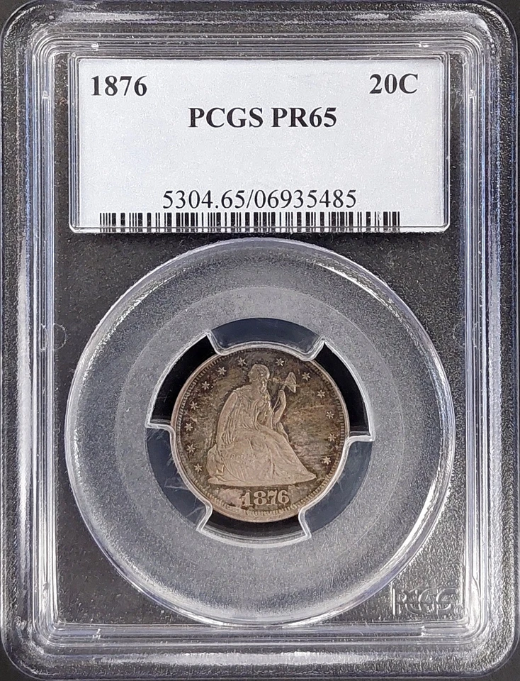 1876 Proof Seated Liberty Twenty Cent Piece certified PR 65 by PCGS! - Image 1 of 4