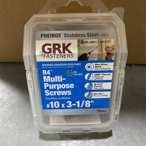 GRK Fasteners R4 Multi-Purpose Screws Stainless Steel #10 x 3-1/8" 61737 70ct - Picture 1 of 3