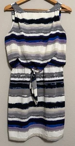 Vestido Blusa Daisy Fuentes Talla M Multicolor Sin Mangas Costero Náutico - Imagen 1 de 10
