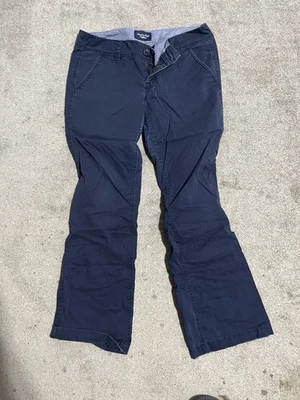 Pantalones American Eagle Azul Marino Algodón Sólido Talla 6 Calce Bota Informal Ligero Foto 1 de 4