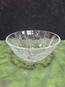 Lalique Crystal France Balmoral 9 5/8" Centerpiece Thistle Bowl Excellent Signed - Picture 1 of 7